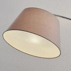 Lucande vloerlamp Evelyna, grijs/zwart, metaal, 192cm