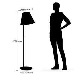 Lucande vloerlamp Jinda, wit, hout, stof, 160 cm, E27