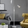 Lucande vloerlamp Medira, wit, 2-lamps, verstelbaar, GU10