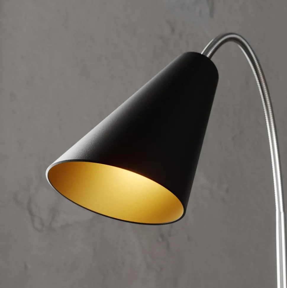 Lucande vloerlamp Medira, zwart, 2-lamps, verstelbaar, GU10