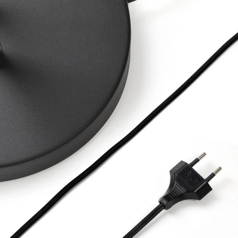 Lucande vloerlamp Medira, zwart, 2-lamps, verstelbaar, GU10