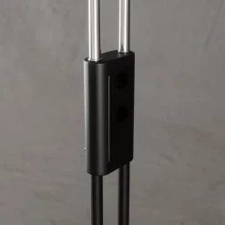 Lucande vloerlamp Medira, zwart, 2-lamps, verstelbaar, GU10