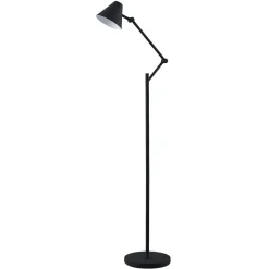 Lucande vloerlamp Phina, zwart/wit, verstelbaar, E27