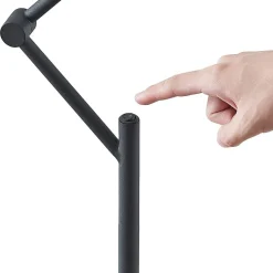 Lucande vloerlamp Phina, zwart/wit, verstelbaar, E27