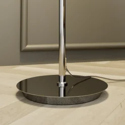 Lucande vloerlamp Pordis, 155cm, chroom, wit, metaal, textiel