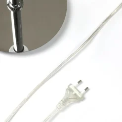 Lucande vloerlamp Pordis, 155cm, chroom, wit, metaal, textiel