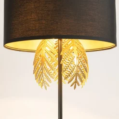 Lucande Vloerlamp van stof met bladdecoratie