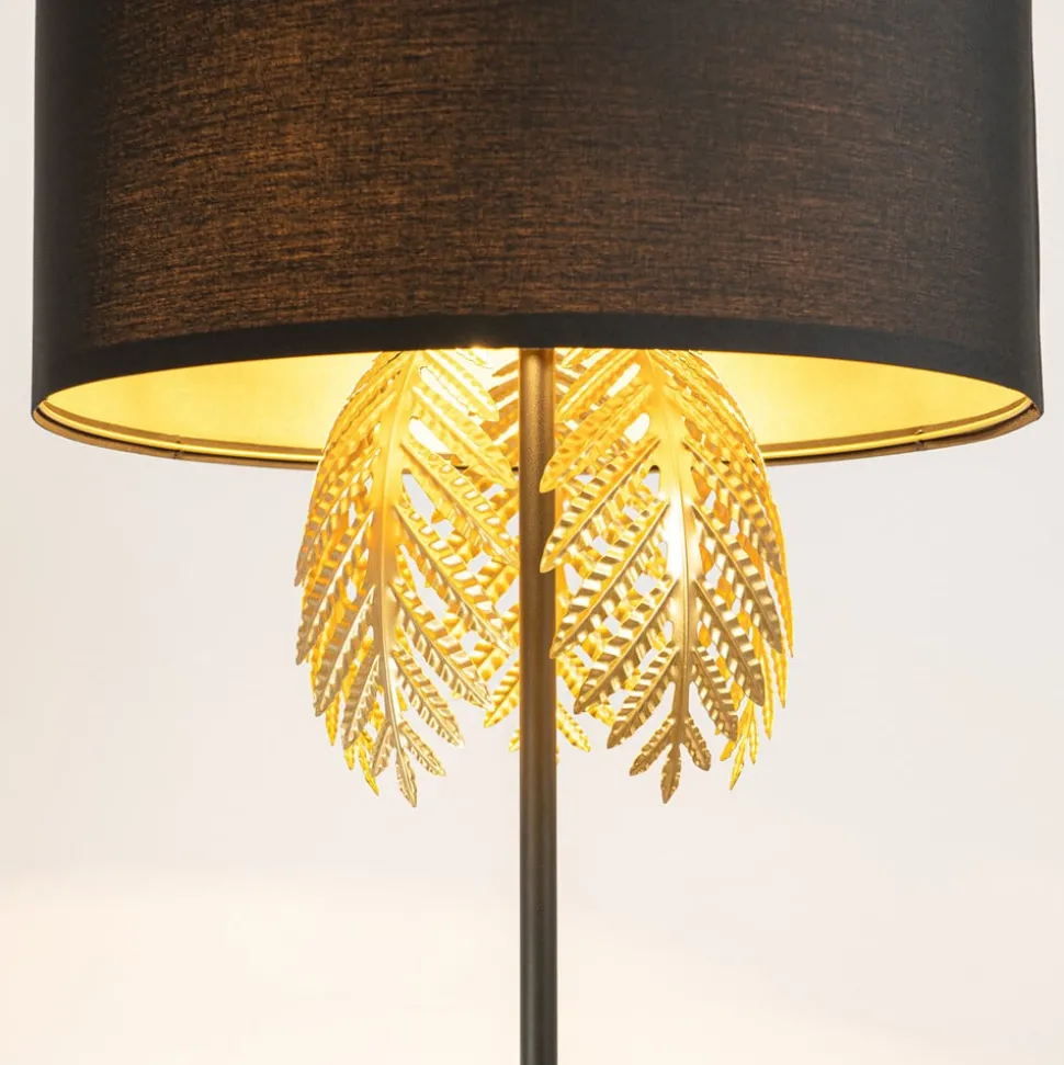 Lucande Vloerlamp van stof met bladdecoratie