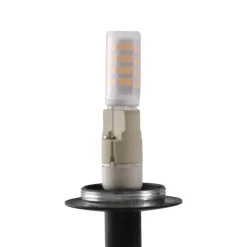 Lucande vloerlamp Visata, zwart, glas, 3-lamps, driepoot