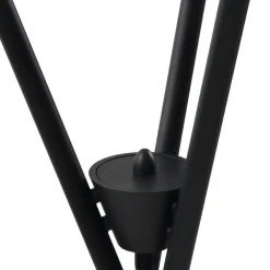 Lucande vloerlamp Visata, zwart, glas, 3-lamps, driepoot