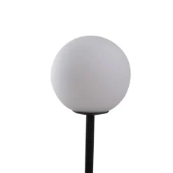 Lucande vloerlamp Visata, zwart, glas, 3-lamps, driepoot