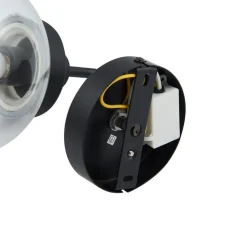 Lucande wandlamp Badolo, zwart, glas, 25 cm hoog, IP44