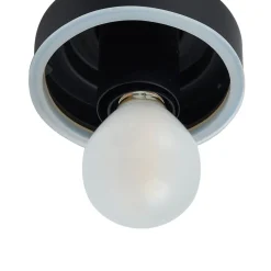 Lucande wandlamp Badolo, zwart, glas, 25 cm hoog, IP44