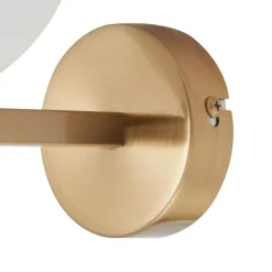 Lucande wandlamp Bidolo, messingkleurig, glas, 12 cm, IP44