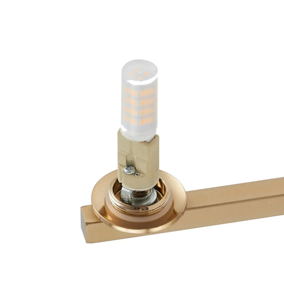 Lucande wandlamp Bidolo, messingkleurig, glas, 12 cm, IP44