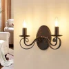 Lucande wandlamp Caleb, 2-lamps, roestkleurig, metaal, E14
