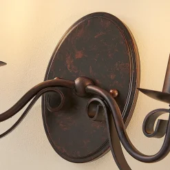 Lucande wandlamp Caleb, 2-lamps, roestkleurig, metaal, E14