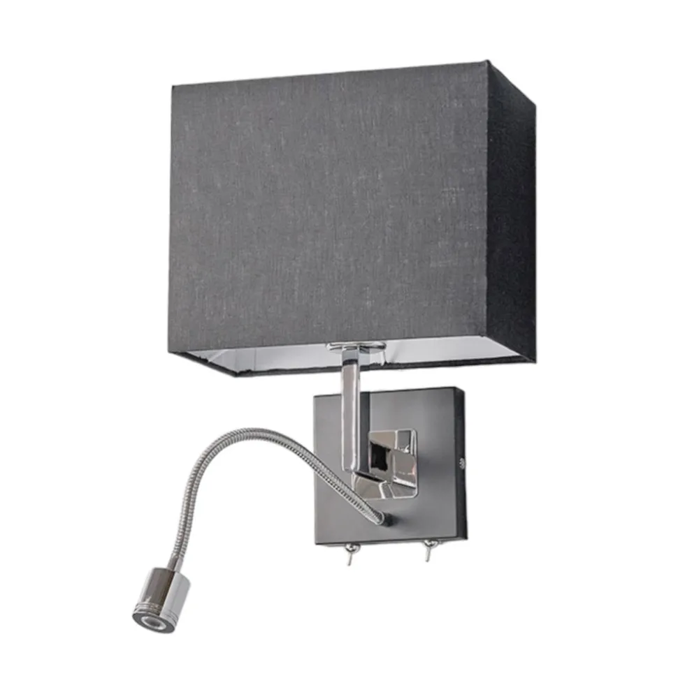 Lucande wandlamp Rebekka, 31 cm, zwart, LED leesarm