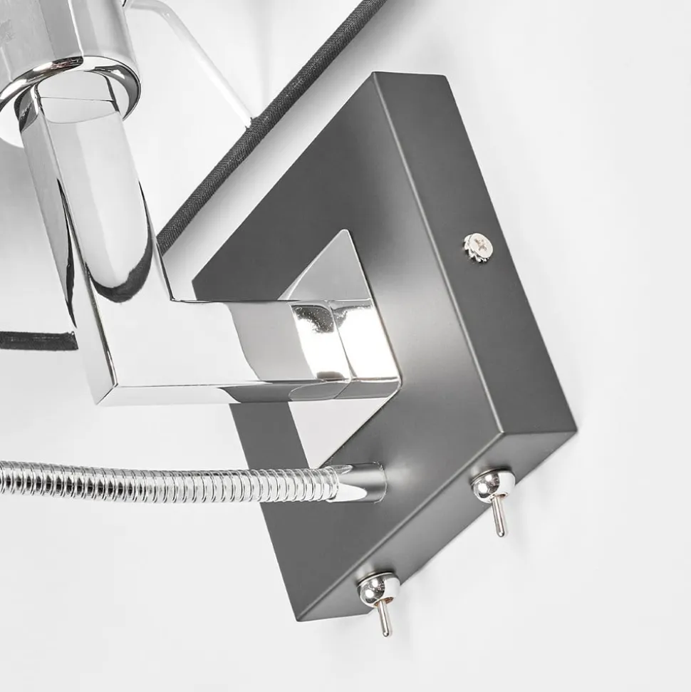 Lucande wandlamp Rebekka, 31 cm, zwart, LED leesarm