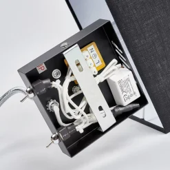 Lucande wandlamp Rebekka, 31 cm, zwart, LED leesarm