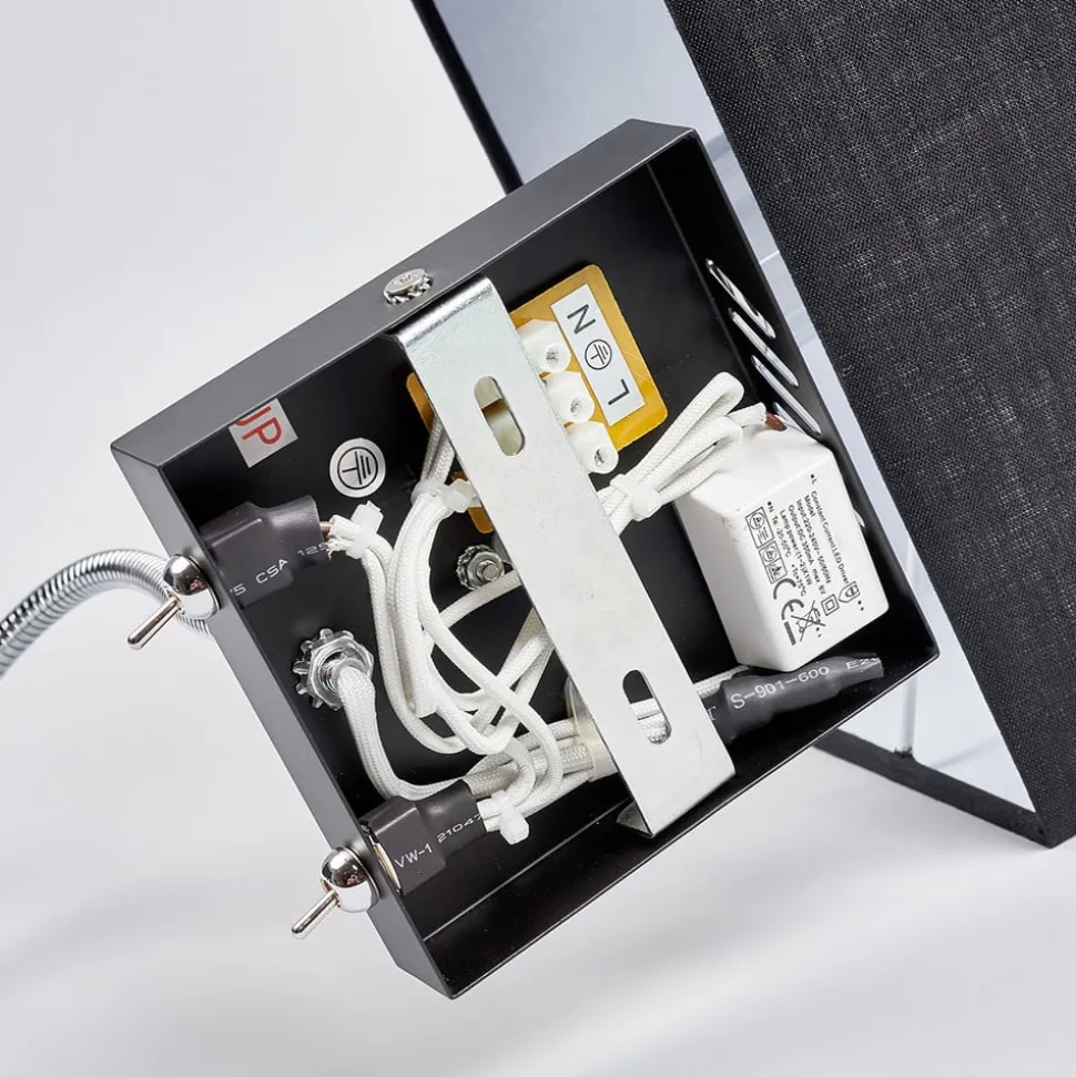 Lucande wandlamp Rebekka, 31 cm, zwart, LED leesarm