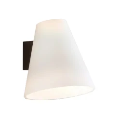 Lucande wandlamp Timido, wit/zwart, glas, 16,5 cm hoog