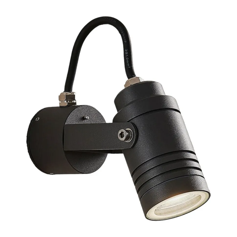 Lucande wandspot Galina, grijs, aluminium, 11,2 cm hoog