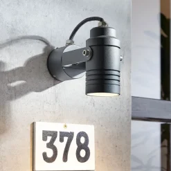 Lucande wandspot Galina, grijs, aluminium, 11,2 cm hoog