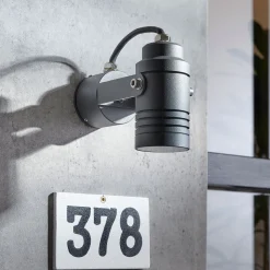 Lucande wandspot Galina, grijs, aluminium, 11,2 cm hoog