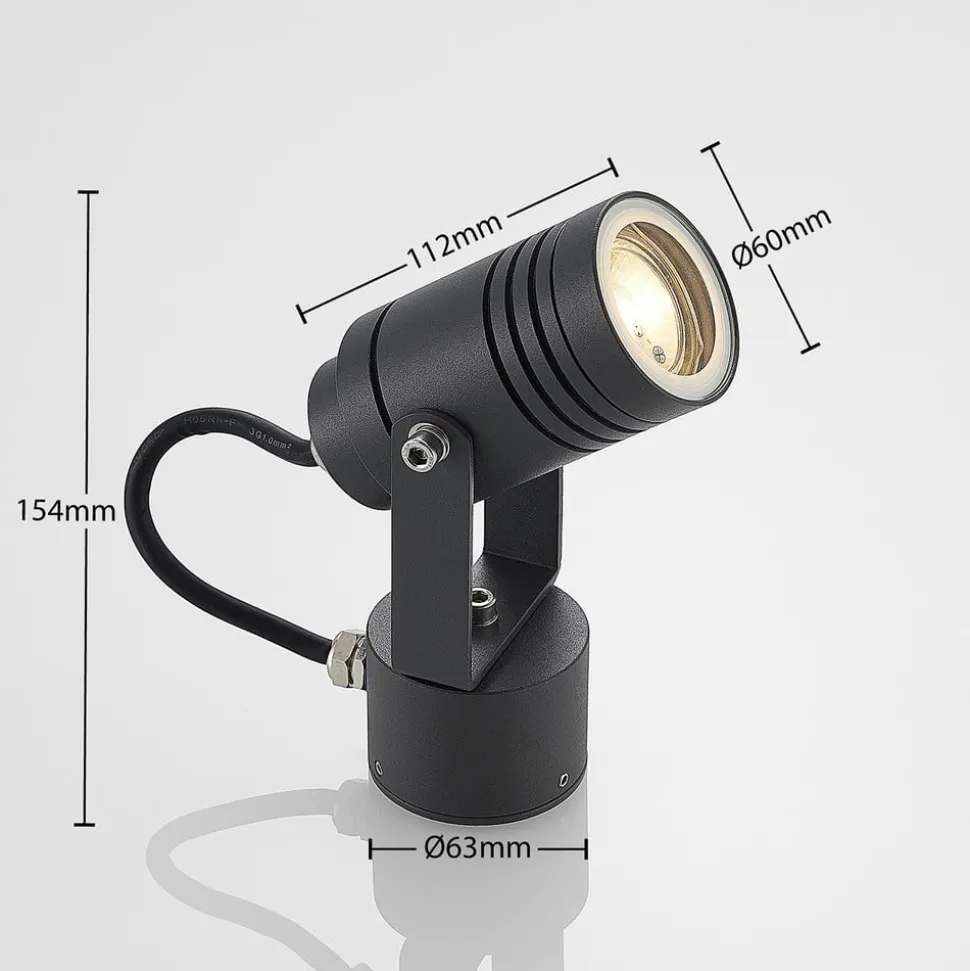 Lucande wandspot Galina, grijs, aluminium, 11,2 cm hoog