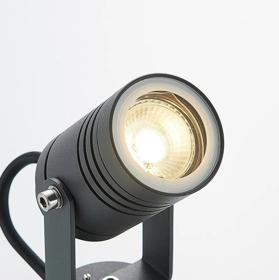 Lucande wandspot Galina, grijs, aluminium, 11,2 cm hoog