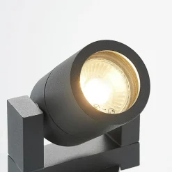 Lucande wandspot Kavuna, rond, antraciet, IP54