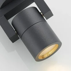 Lucande wandspot Kavuna, rond, antraciet, IP54