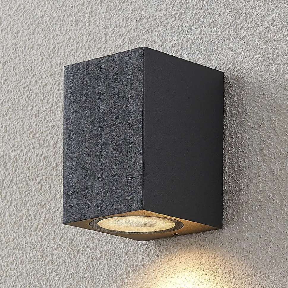 Lucande wandspot Lavina, 10 cm, antraciet, GU10, 1-lamp.