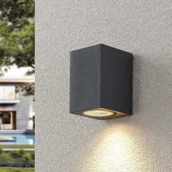 Lucande wandspot Lavina, 10 cm, antraciet, GU10, 1-lamp.