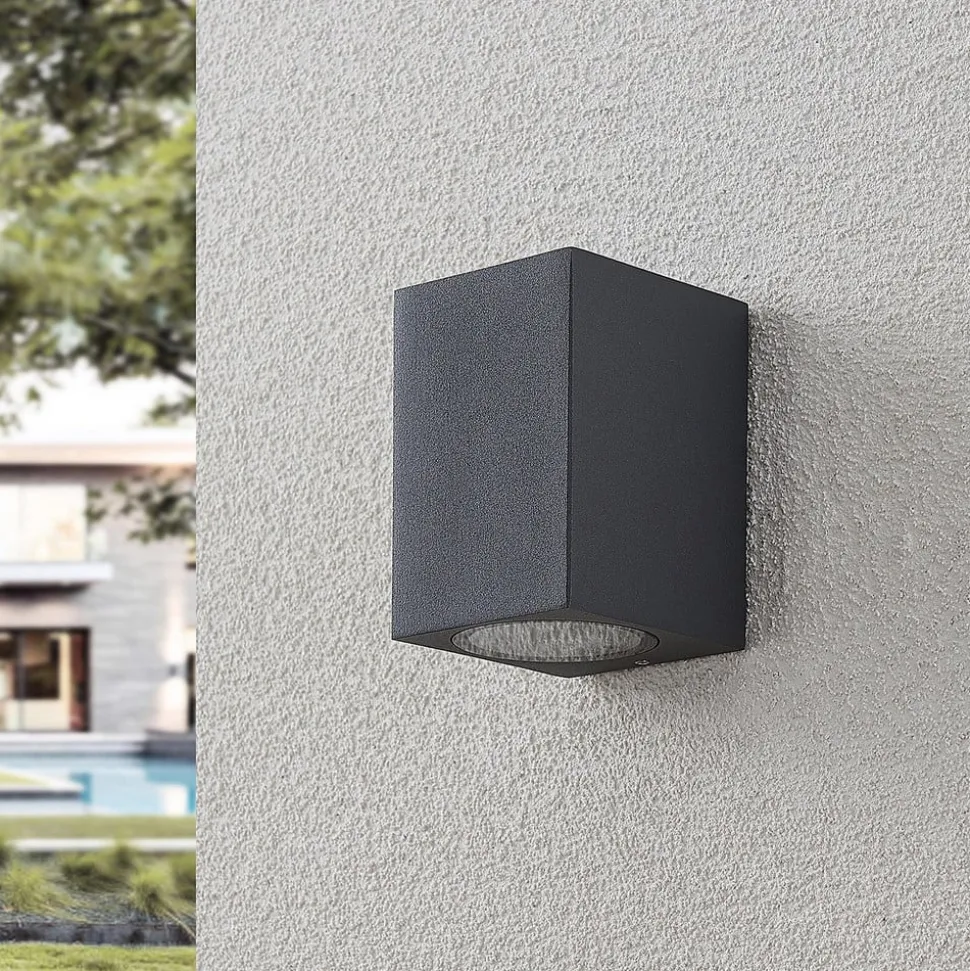 Lucande wandspot Lavina, 10 cm, antraciet, GU10, 1-lamp.