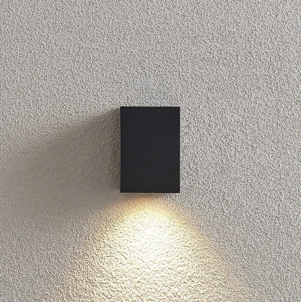 Lucande wandspot Lavina, 10 cm, antraciet, GU10, 1-lamp.