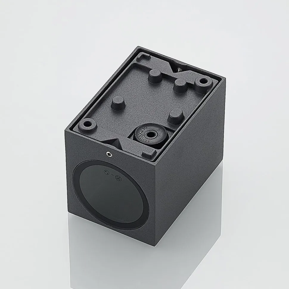 Lucande wandspot Lavina, 10 cm, antraciet, GU10, 1-lamp.