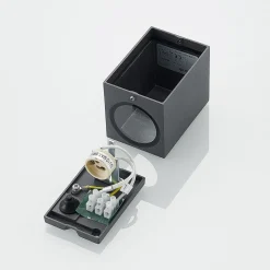 Lucande wandspot Lavina, 10 cm, antraciet, GU10, 1-lamp.