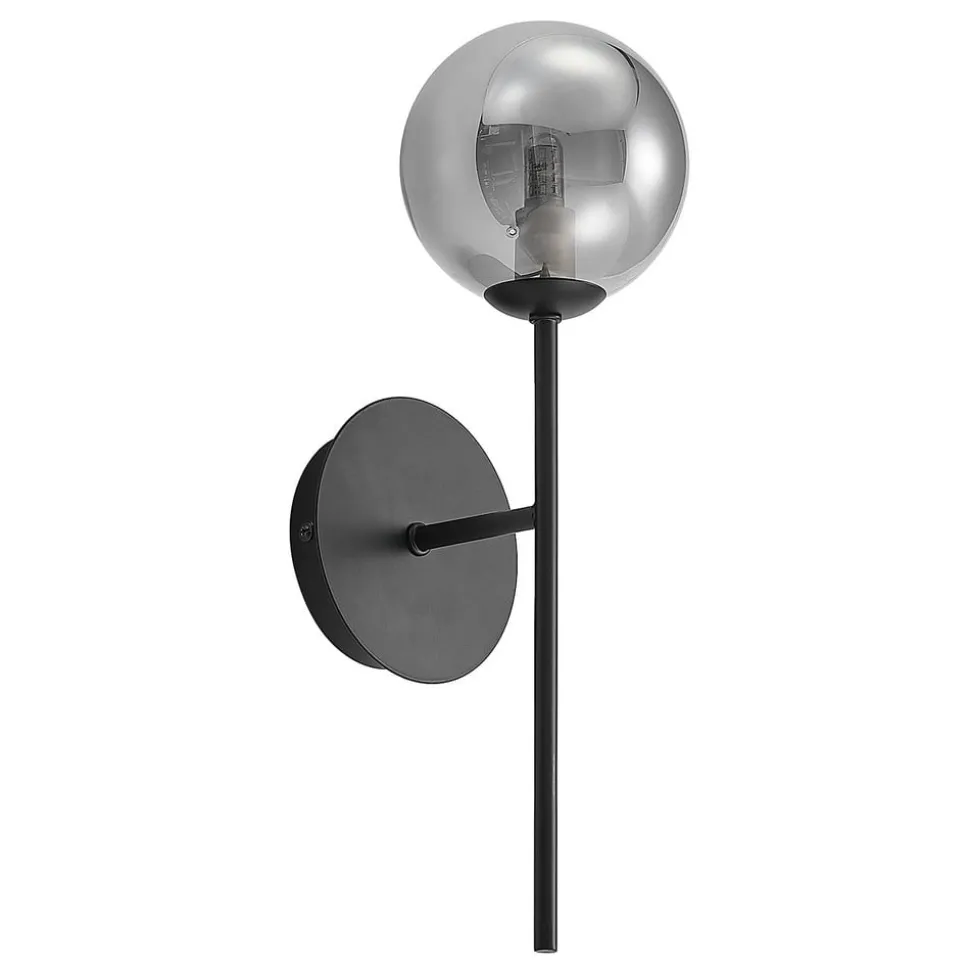 Lucande Wynona wandlamp, 1-lamps, zwart