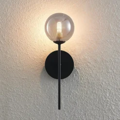 Lucande Wynona wandlamp, 1-lamps, zwart