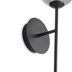 Lucande Wynona wandlamp, 1-lamps, zwart