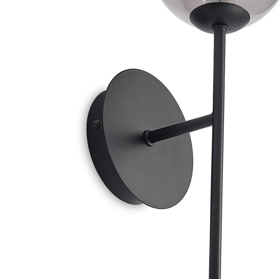 Lucande Wynona wandlamp, 1-lamps, zwart