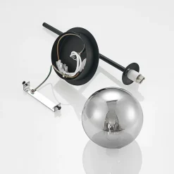 Lucande Wynona wandlamp, 1-lamps, zwart