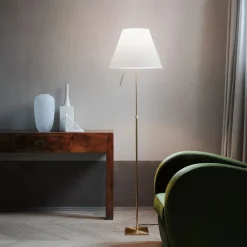 Luceplan Costanza vloerlamp D13t, messing/wit