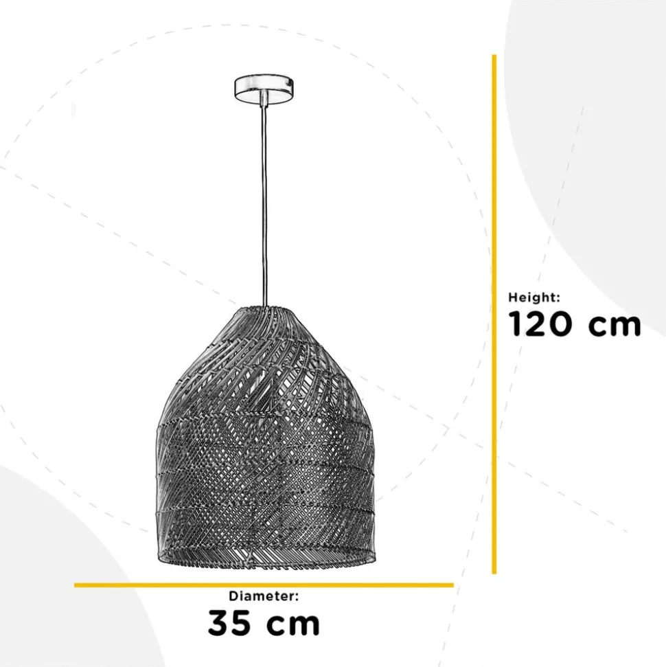 Luis hanglamp, Ø 35 cm, rotan, E27