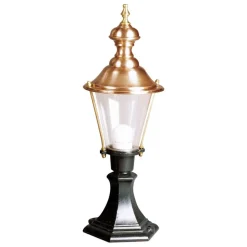 Luuk sokkellamp, zwart/koper, hoogte 56 cm