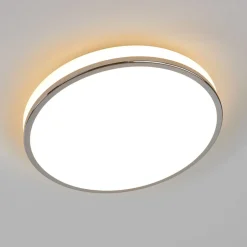 Lyss - LED badkamer plafondlamp met chromen rand