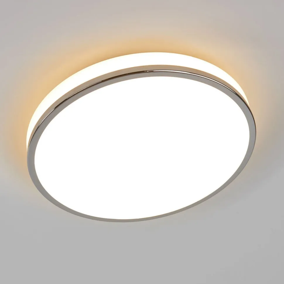 Lyss - LED badkamer plafondlamp met chromen rand