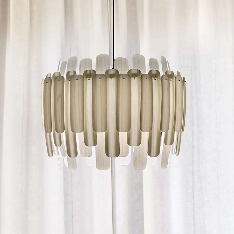LZF Maruja houten hanglamp, ivoor